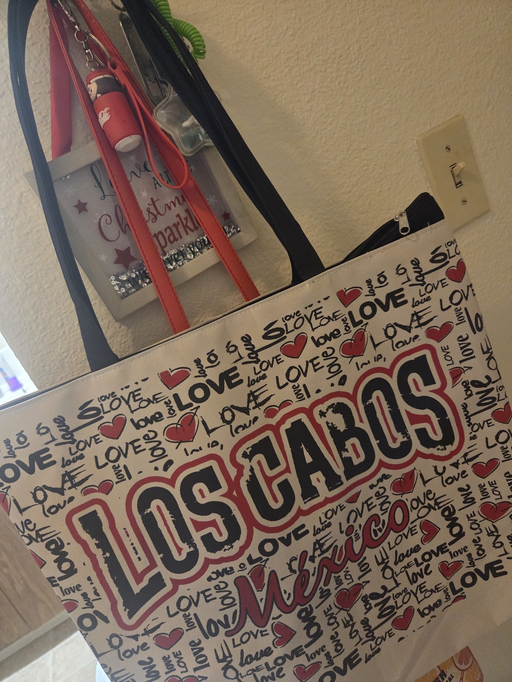 Los Cabos Mexico White and Red Tote Bag